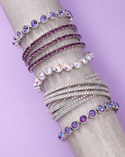 Purple toned bracelets