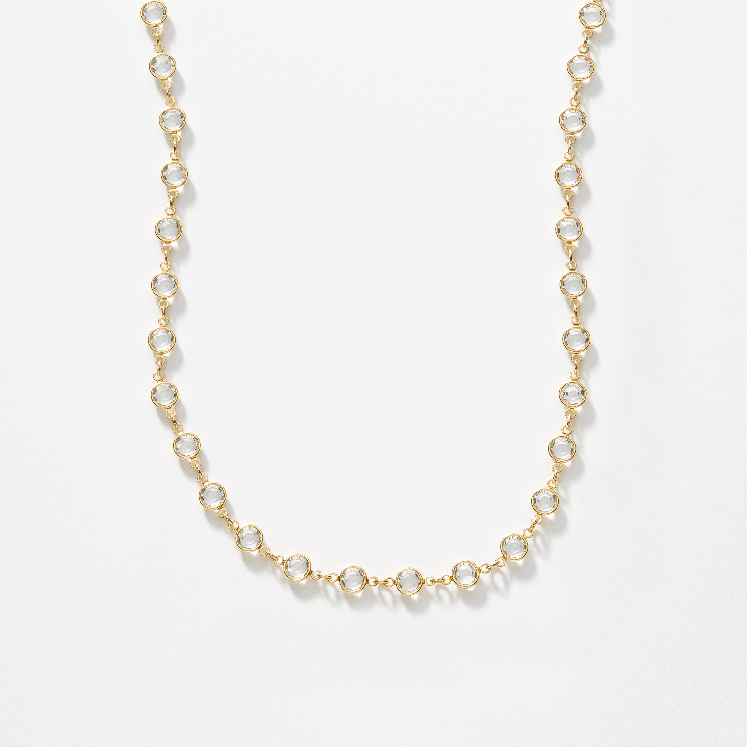 Gold Chanelle Necklace, Crystal