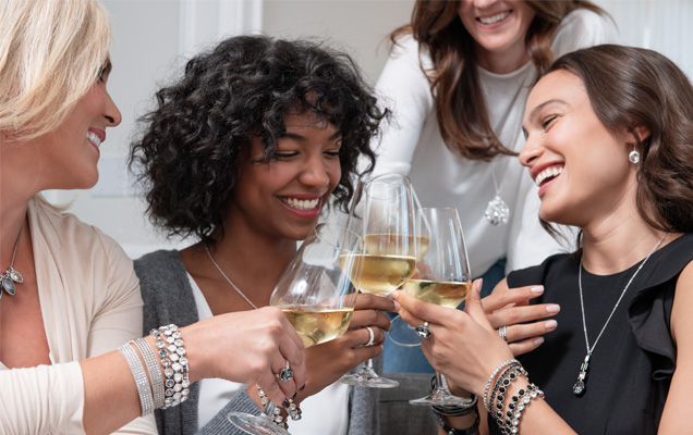 4 Women at a home jewelery party